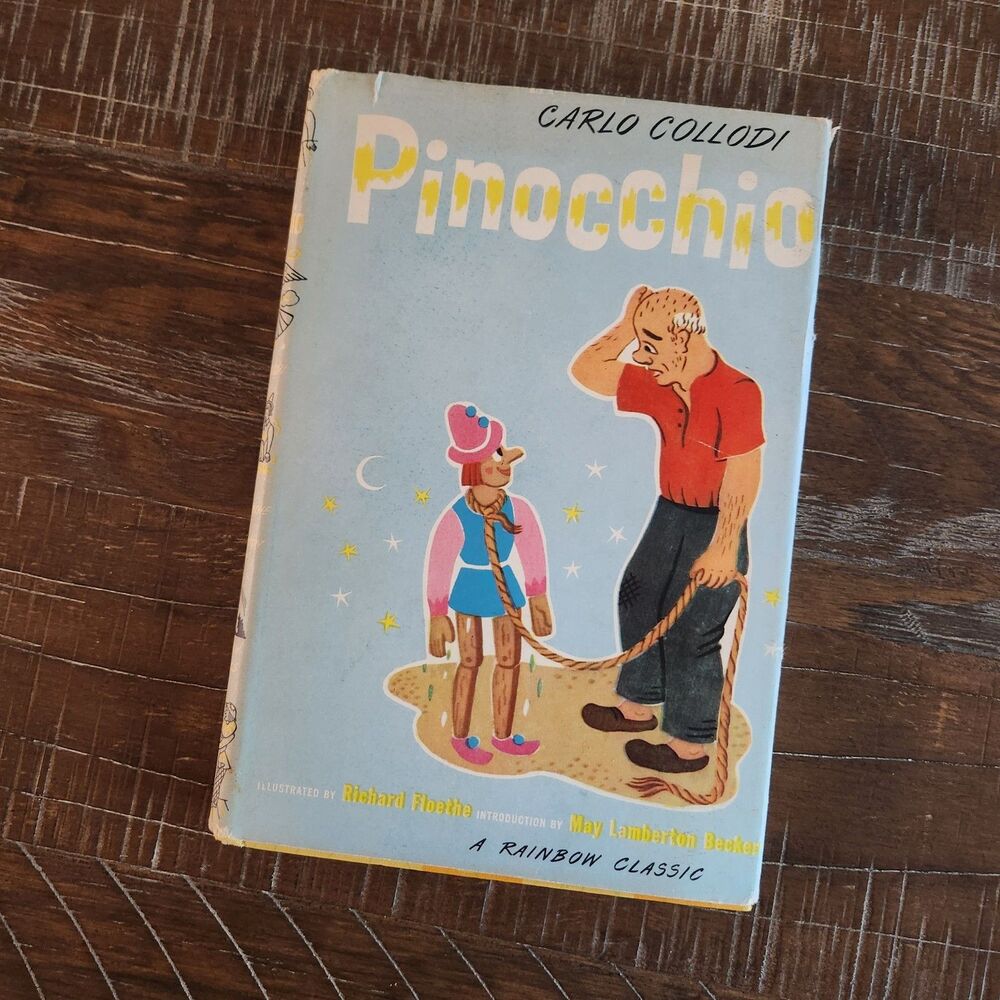 Vintage 1946 Pinocchio Rainbow Classics Hard Cover DJ Richard Floethe Collodi